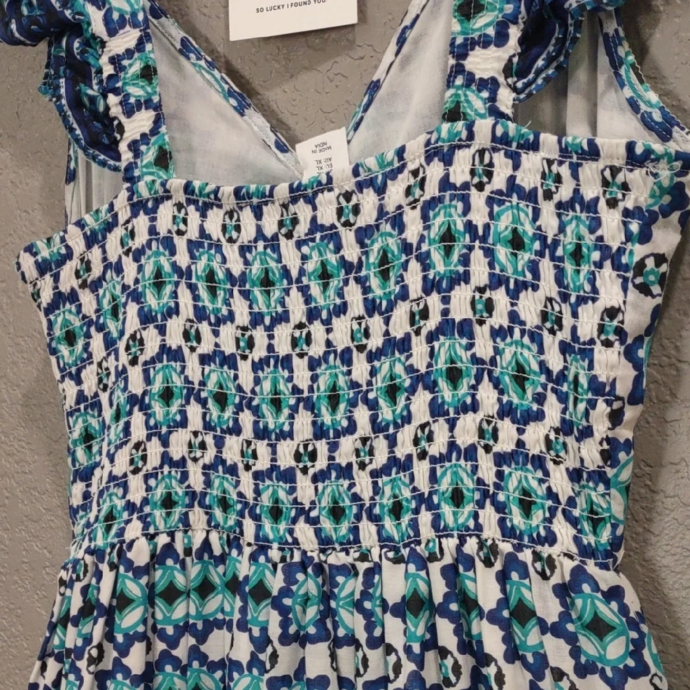 LUCKY BRAND Floral Blue and White Sleeveless Dress - Picture 16 of 17